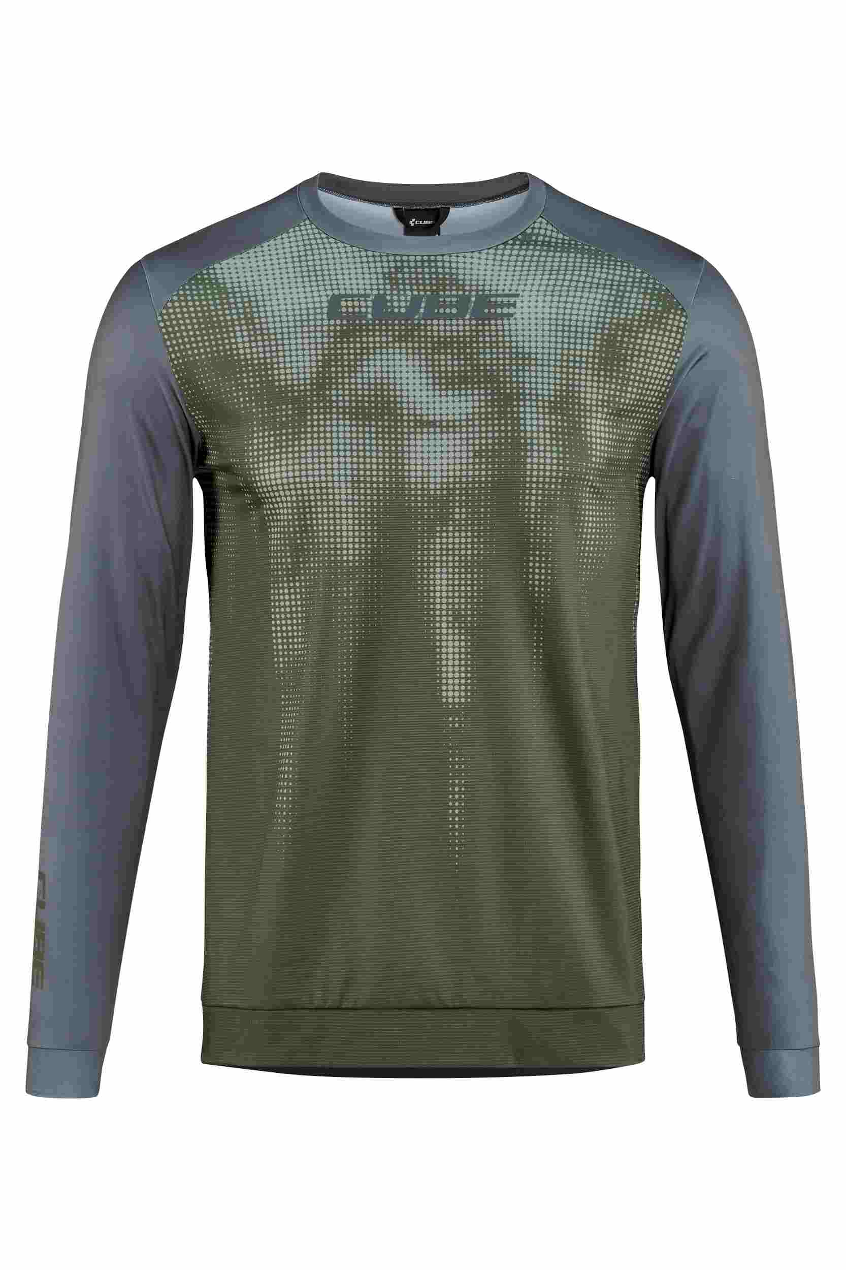 Cube ATX TM Fahrrad Trikot lang grün / grau 2027