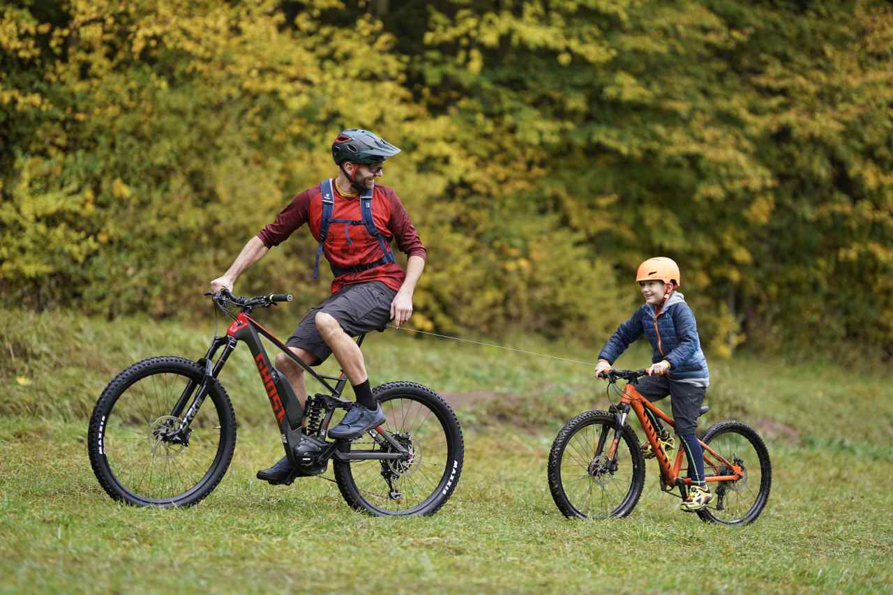 Kommit Fahrrad Zugsystem Kinder Abschleppseil schwarz/orange