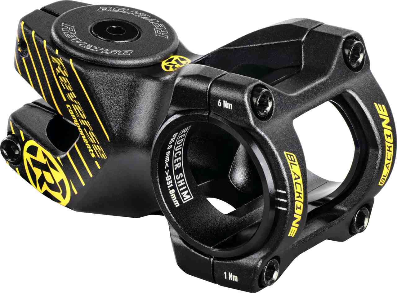 Reverse Vorbau Black One D-2 MTB Fahrrad Vorbau 31.8mm / 50mm schwarz/gelb