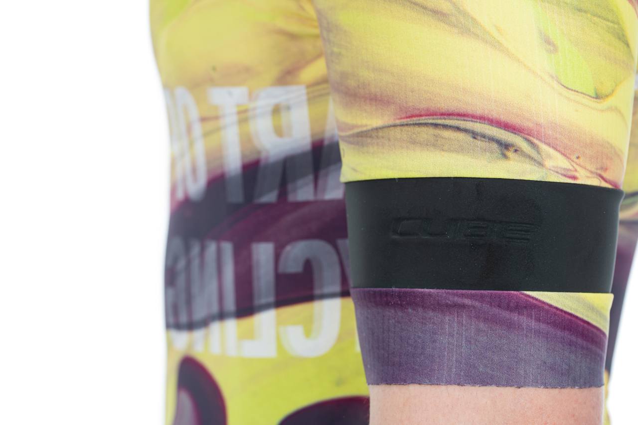 Cube Blackline Art Fahrrad Trikot kurz gelb/lila 2023