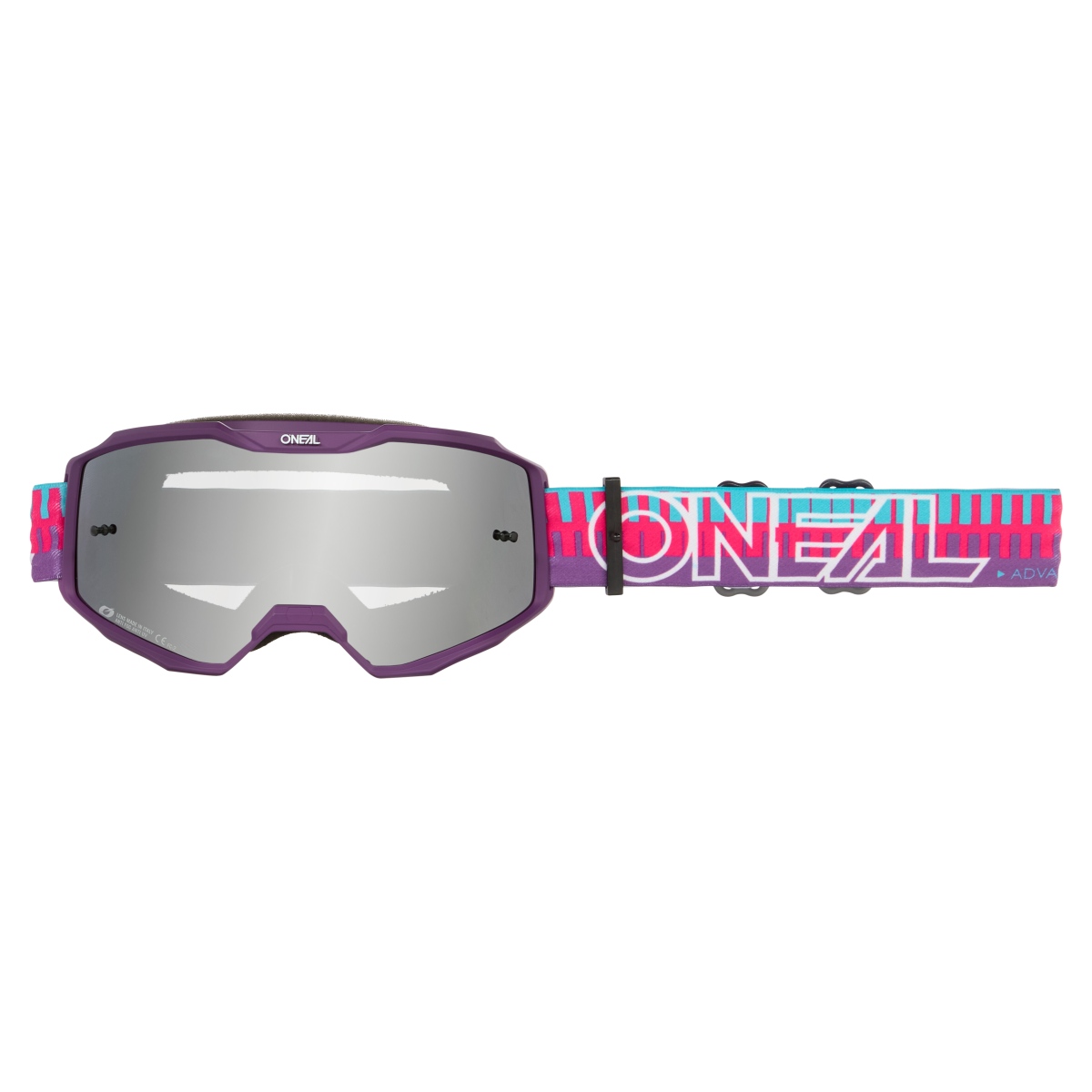 O'Neal B10 Striped Youth Kinder Goggle MX DH Brille pink/lila/silberfarben mirror Oneal