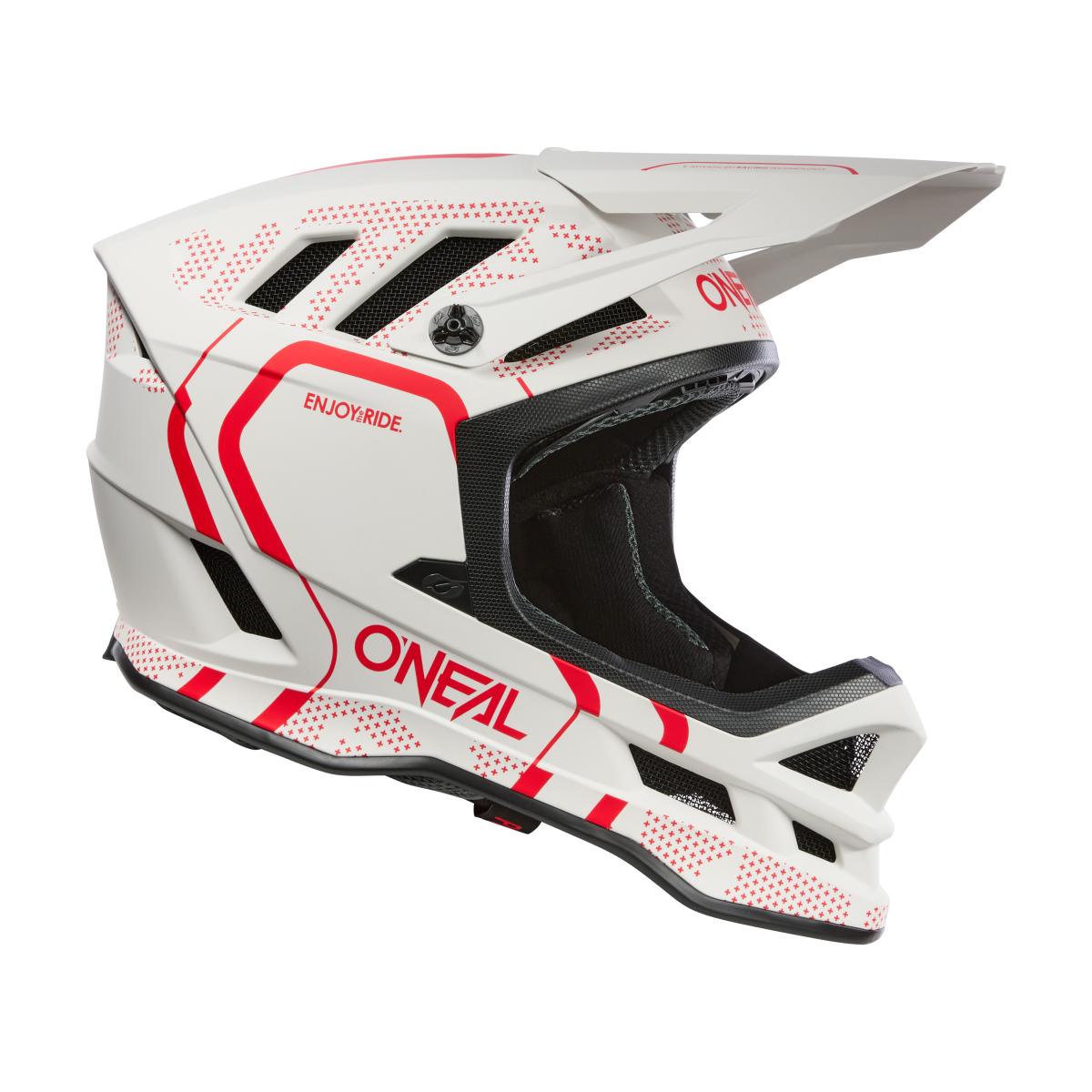 O'Neal Blade Polyacrylite Strike DH Fahrrad Helm weiß/rot 2026 Oneal