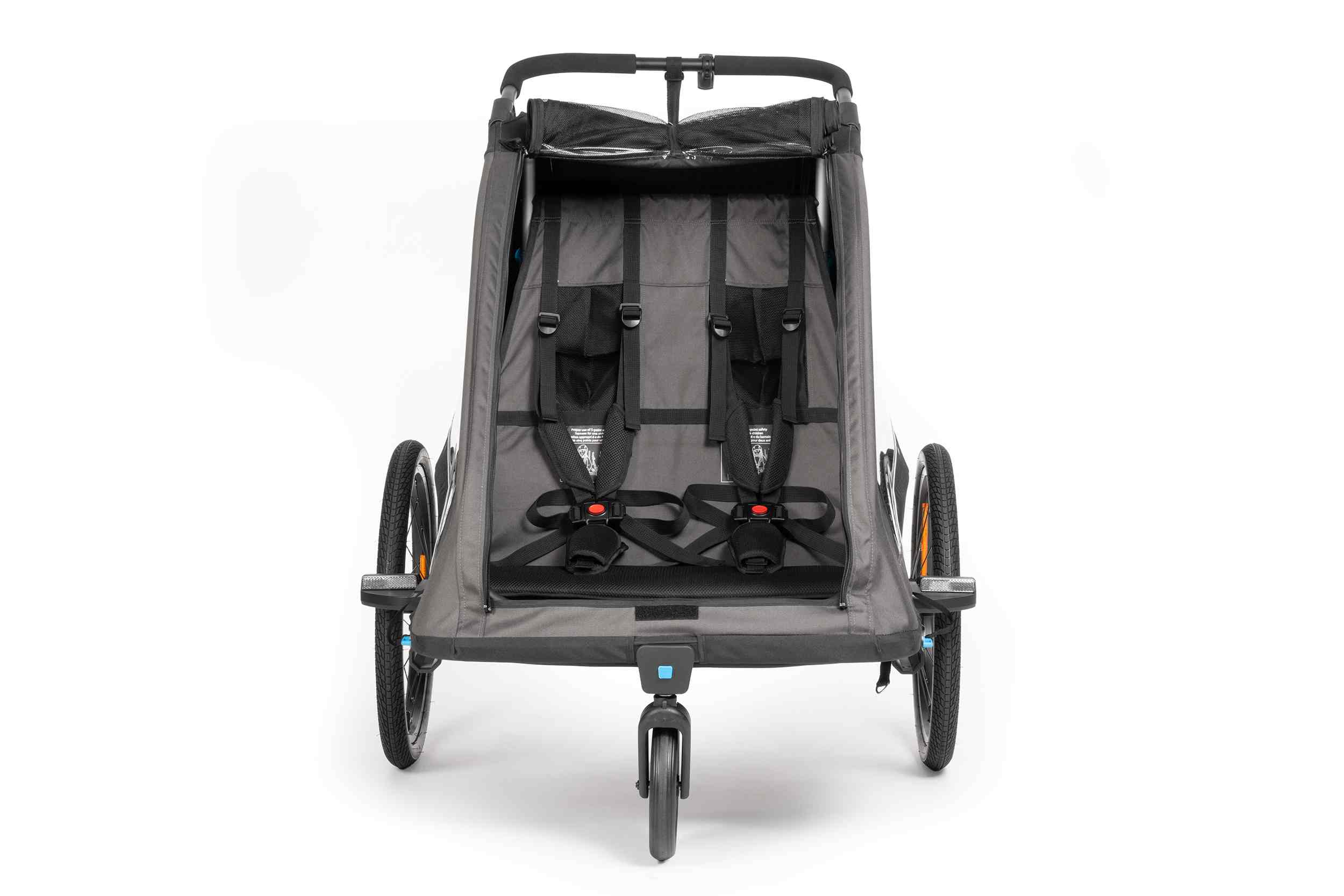 Cube Double Pure Kinder Fahrradanhänger schwarz/grau