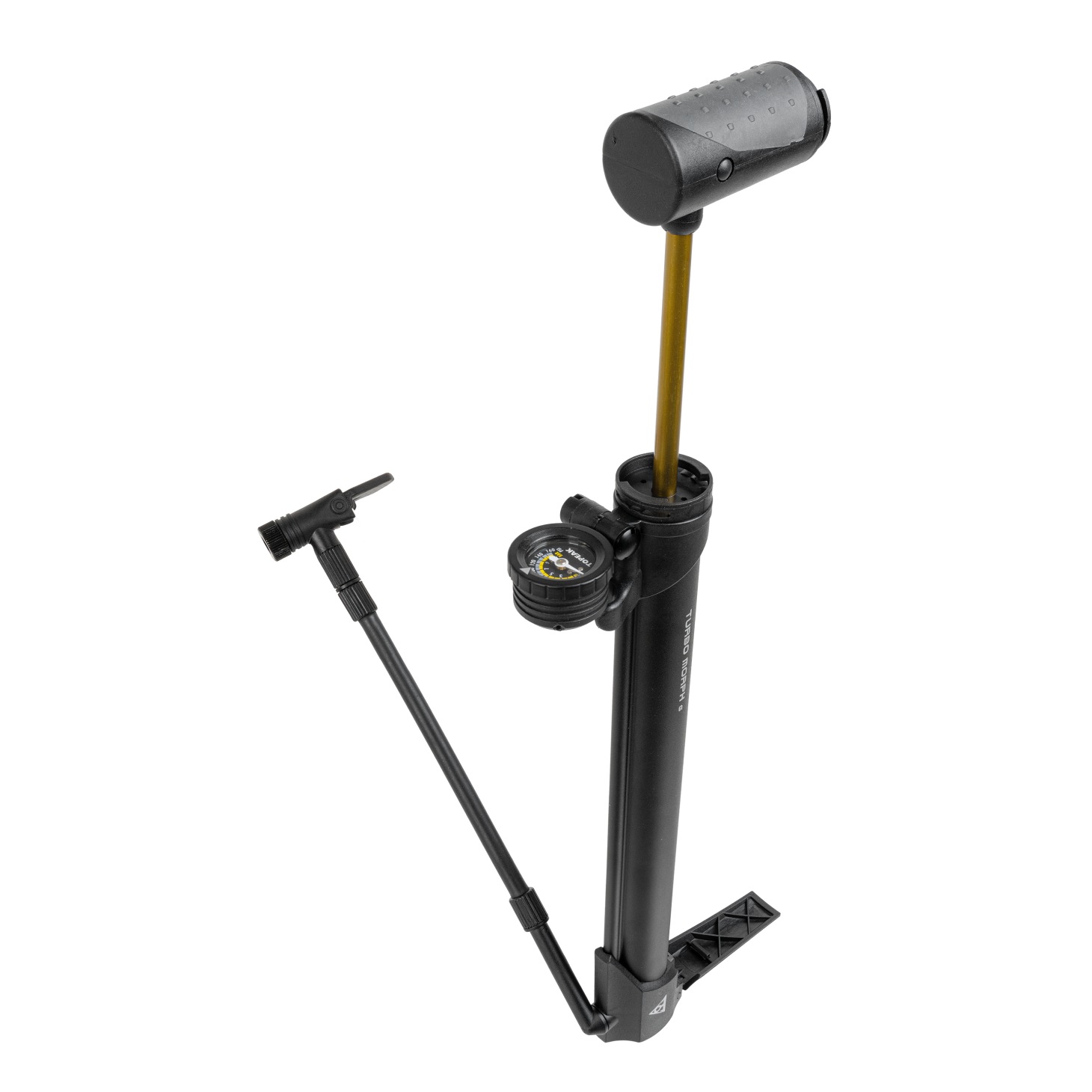 Topeak Turbo Morph G Fahrrad Stand / Minipumpe mit Manometer schwarz