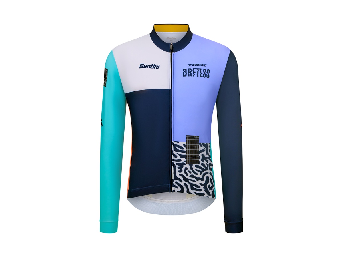 Santini Trek Driftless Rennrad Fahrradtrikot lang blau 2027
