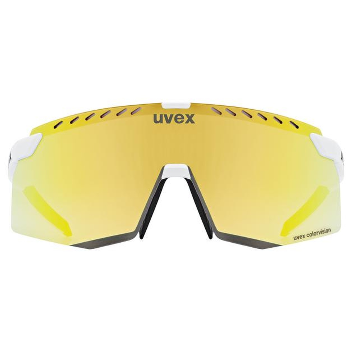Uvex Pace Stage CV Fahrrad / Sport Brille weiß/mirror gelb