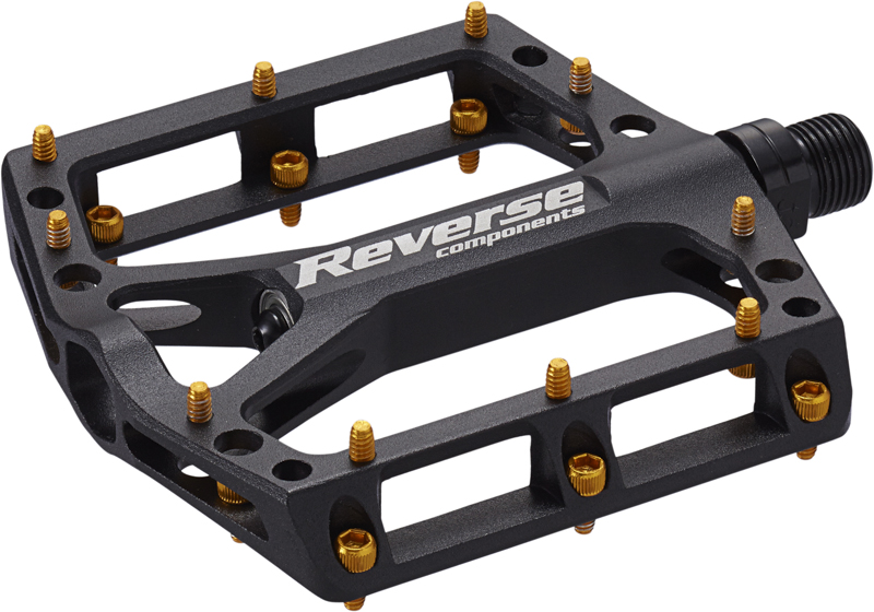 Reverse Black ONE Flat Fahrradpedale schwarz / goldfarben