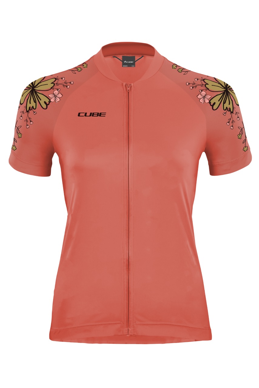 Cube ATX Cmpt Full Zip Damen Fahrrad Trikot kurz coral rot 2027