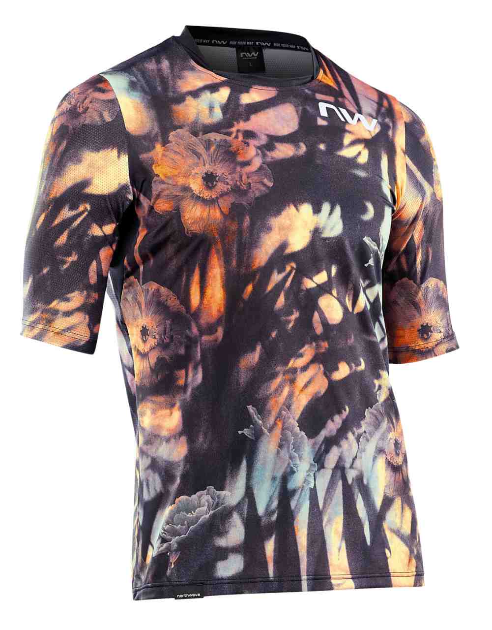 Northwave Bomb Flower Fahrrad Trikot kurz schwarz/orange 2023