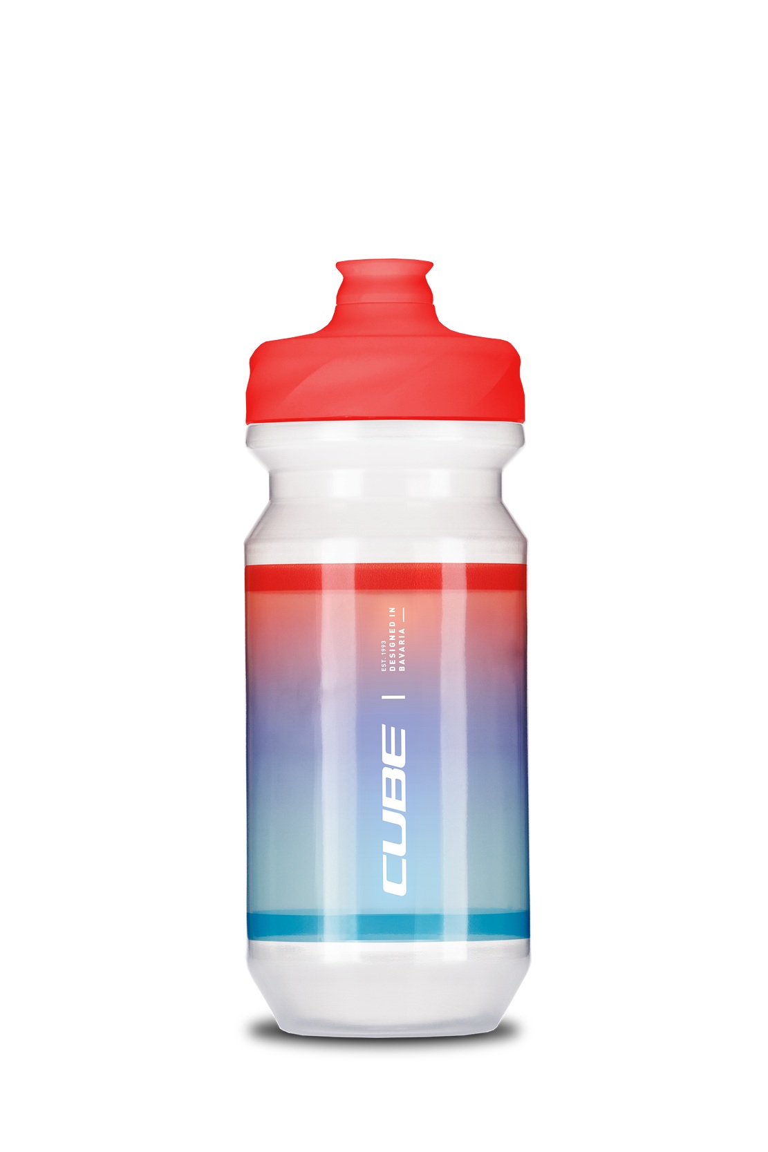 Cube Flow DS Fahrrad Trinkflasche 0.5L weiß / rot / blau