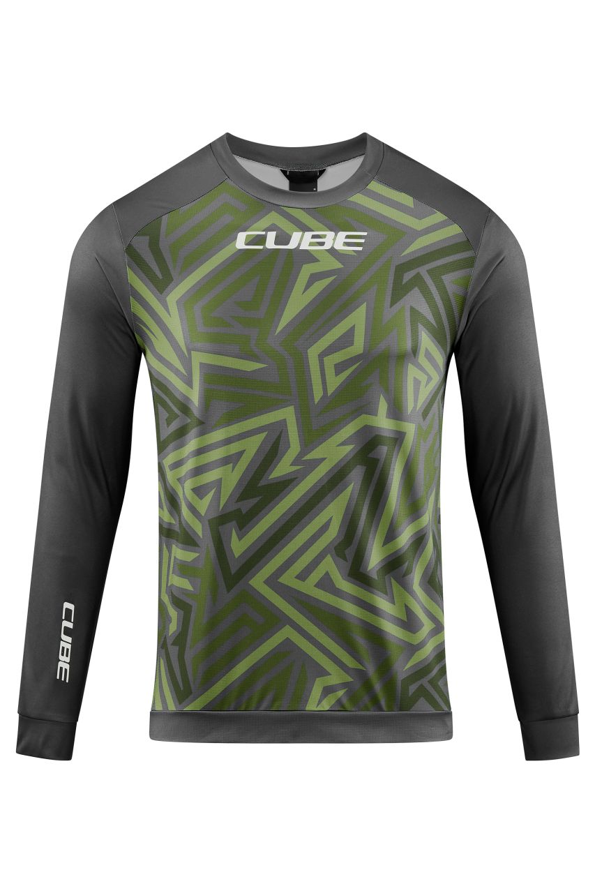 Cube ATX TM Fahrrad Trikot lang olive grün/grau 2027