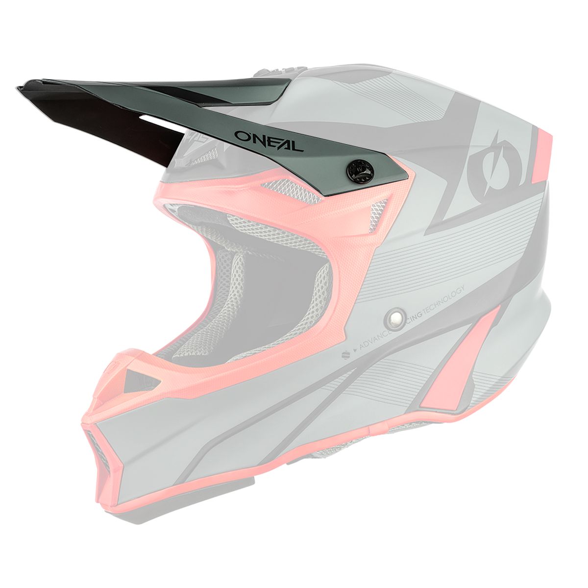 O'neal 10 Series Compact Visor Helm Blende Schirm grau/rot Oneal