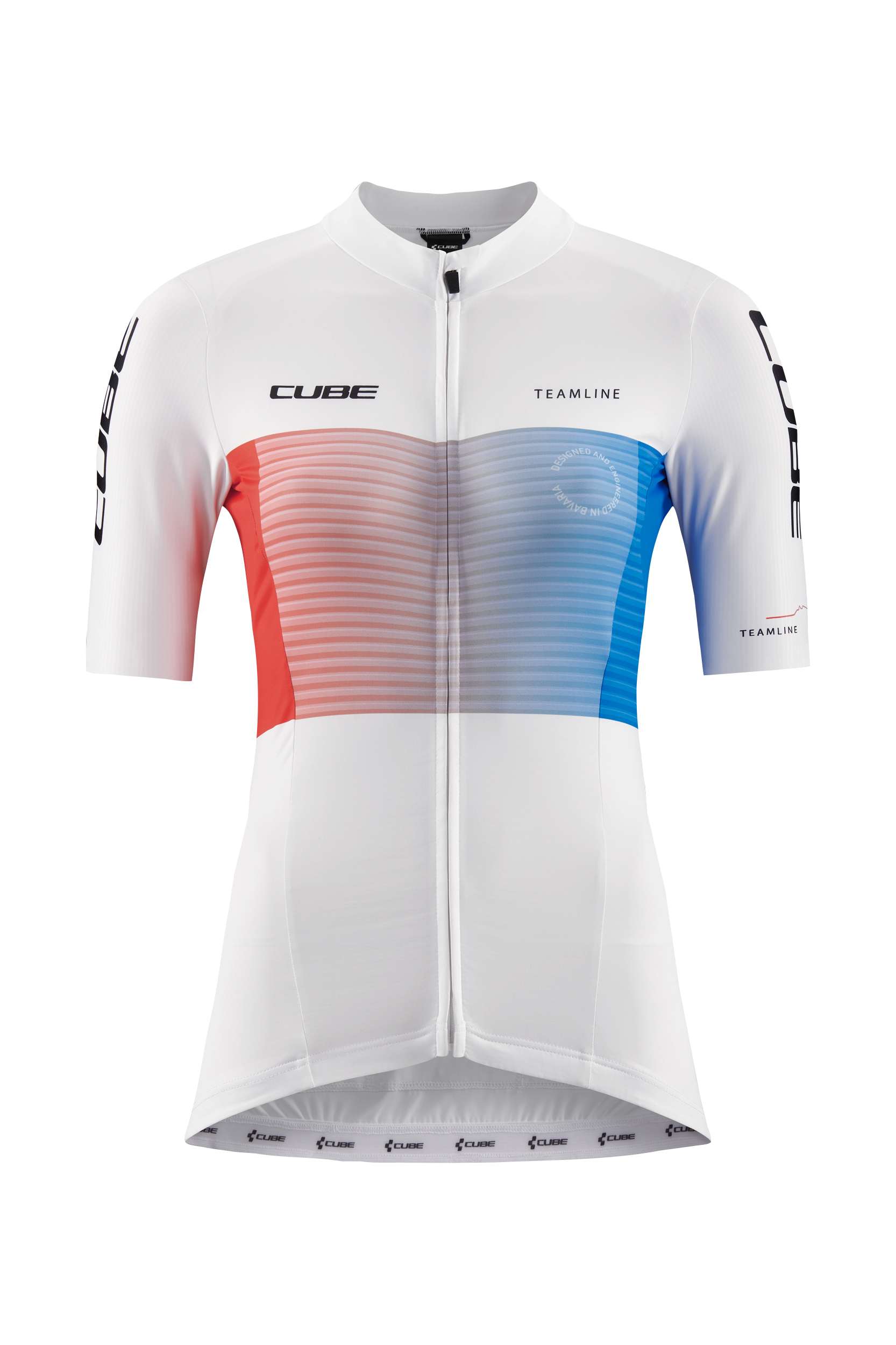 Cube Tea mline Damen Fahrrad Trikot kurz weiß / rot / blau 2027