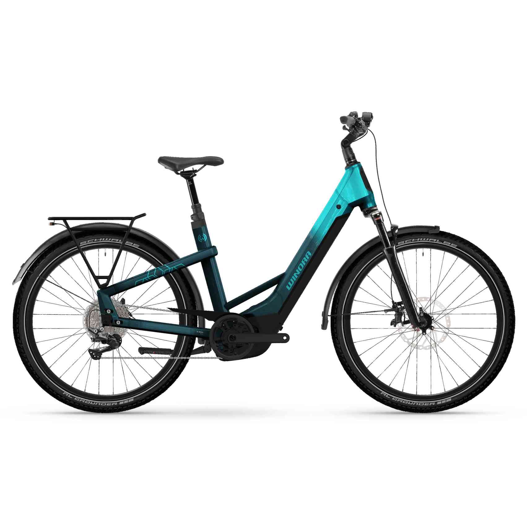 Winora Yakun X12 Low 27.5'' E-Bike Trekking Pedelec petrol blau/türkis 2026