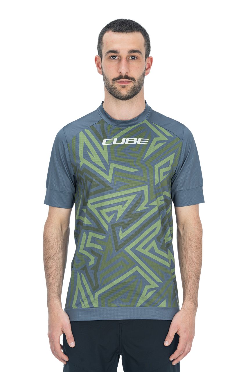 Cube ATX TM Fahrrad Trikot kurz olive grün/grau 2027