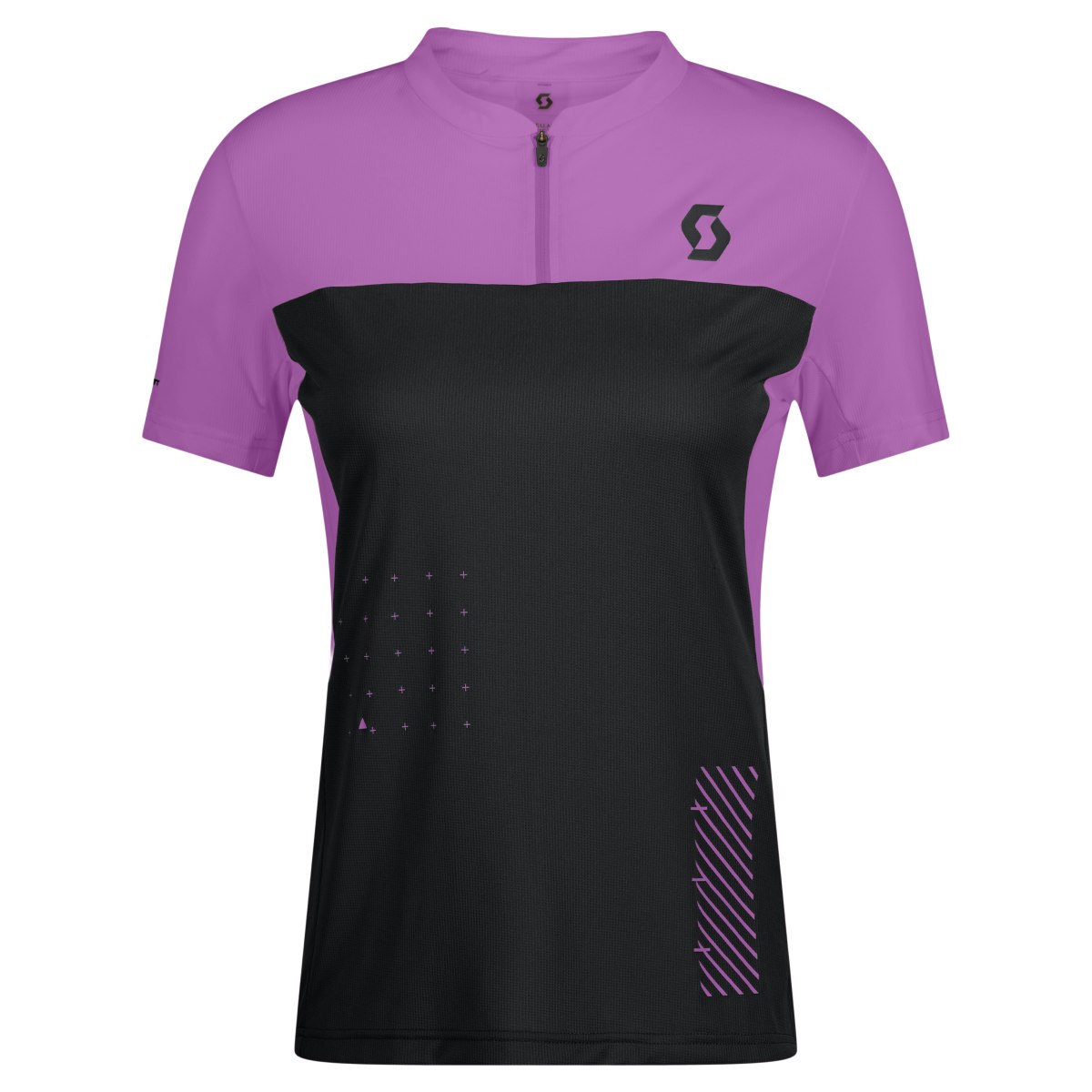 Scott Trail Vertic Zip Damen DH Fahrrad Trikot kurz schwarz/lila 2025
