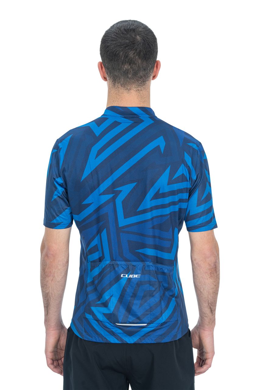 Cube ATX Cmpt Full Zip Fahrrad Trikot kurz blau 2027