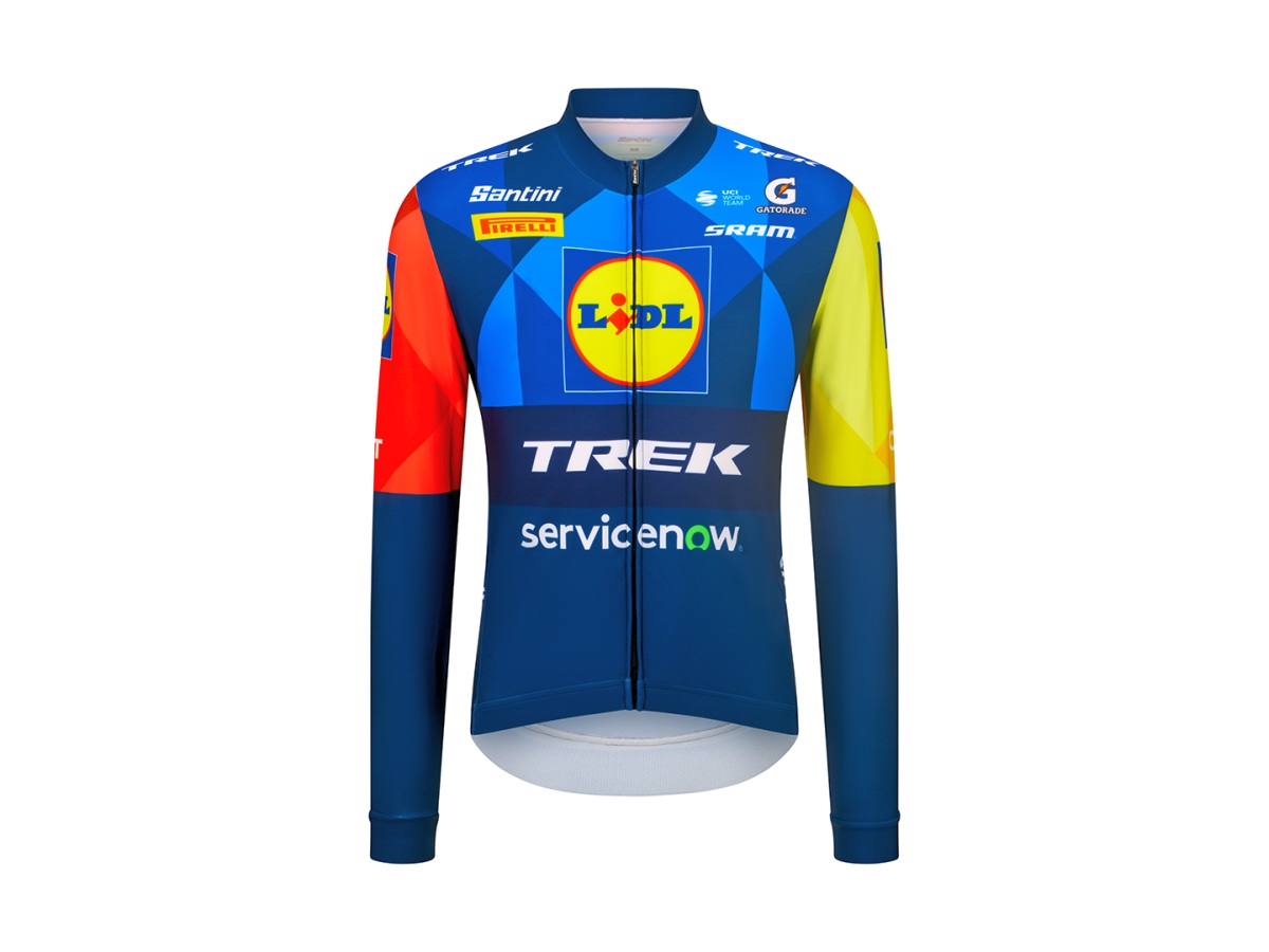 Santini Trek Race Rennrad Fahrradtrikot lang blau/gelb 2027
