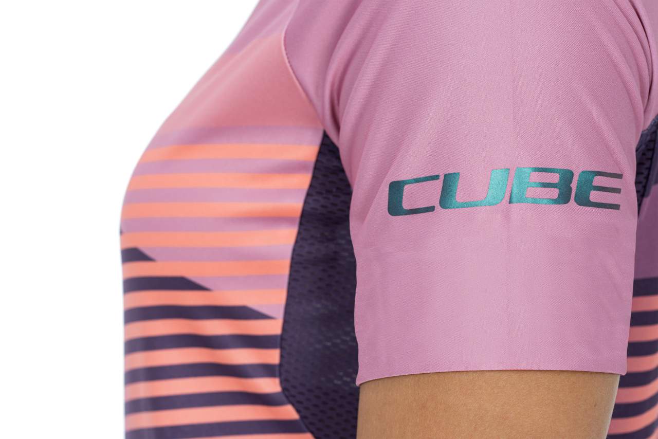 Cube Teamline Rundhals Damen Fahrrad Trikot kurz lila/rosa 2027