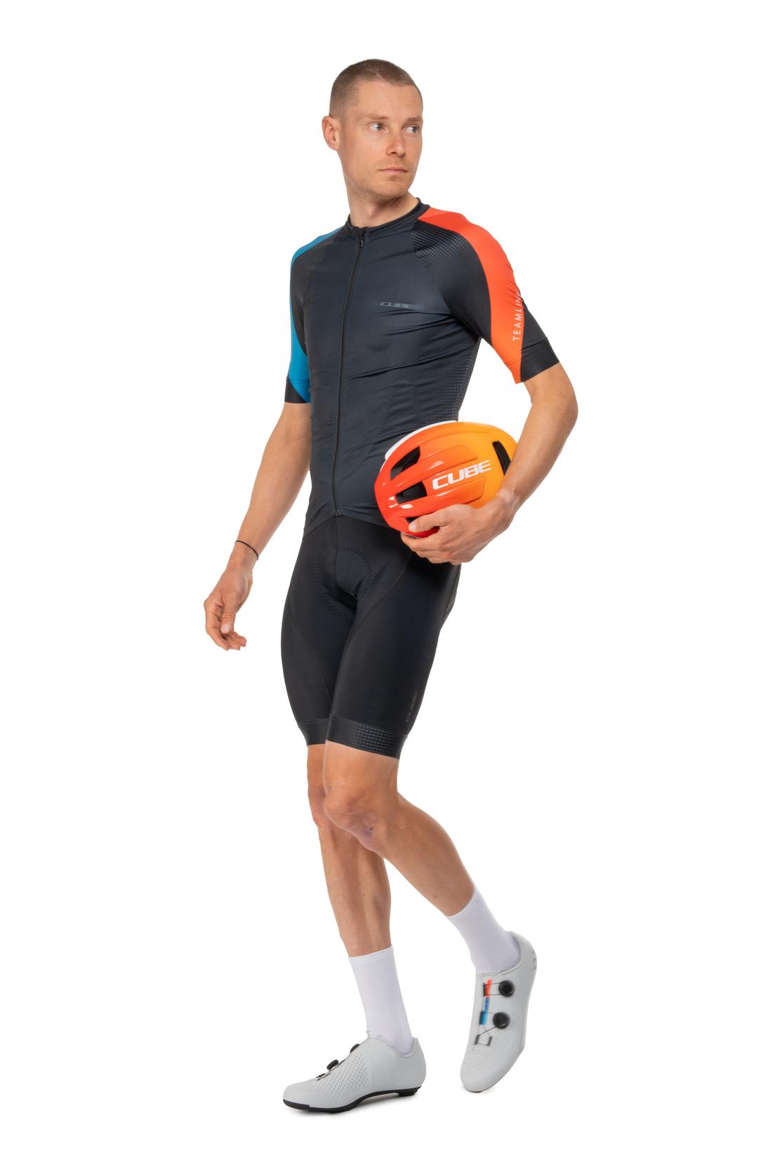 Cube Road / XC Teamline Fahrrad Trikot kurz schwarz/orange 2027