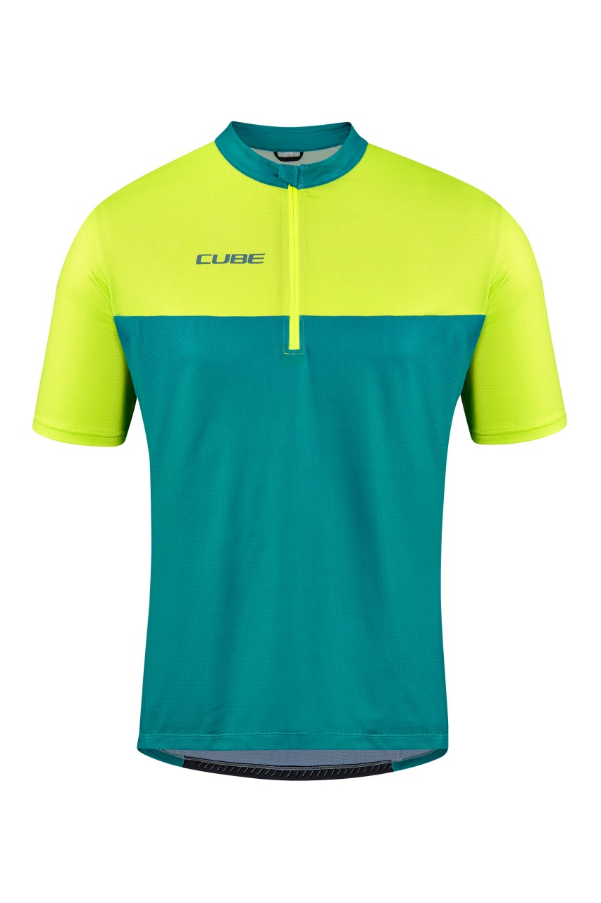 Cube ATX Cmpt Half Zip Fahrrad Trikot kurz grün 2027