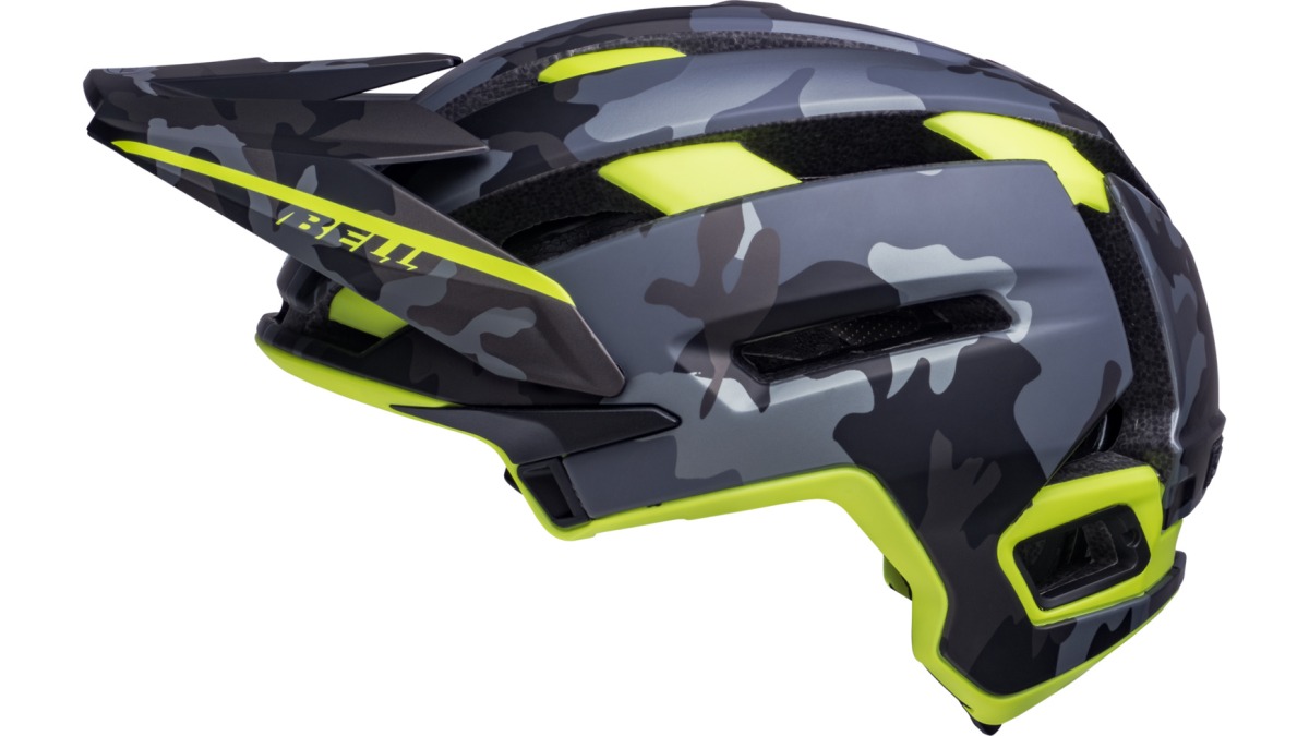 Bell Super Air Spherical MTB Fahrrad Helm matt camo grau/gelb 2025