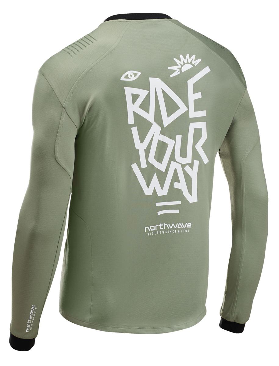 Northwave Sharp Fahrrad Trikot lang grün/weiß 2026