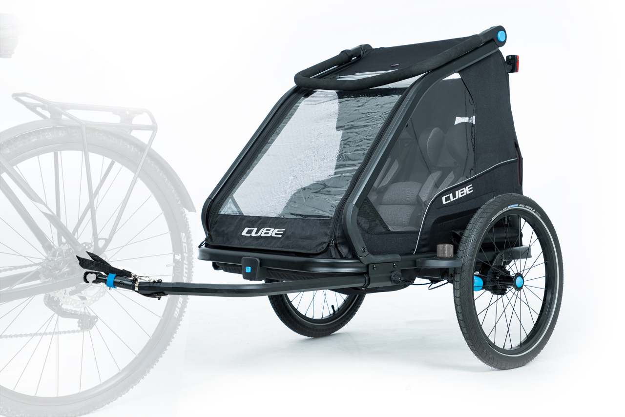 Cube Double Cmpt Kinder Fahrradanhänger schwarz