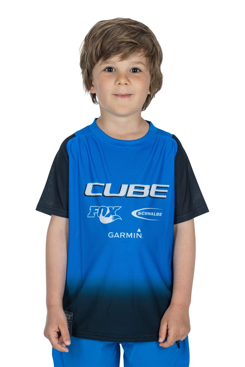 Cube Vertex Rookie X Actionteam Kinder Fahrrad Trikot kurz schwarz/blau 2027