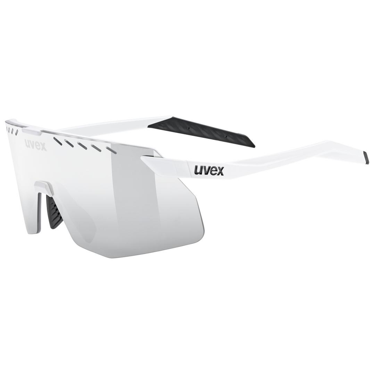 uvex Pace Stage S Fahrrad / Sport Brille matt weiß/mirror silberfarben 2027