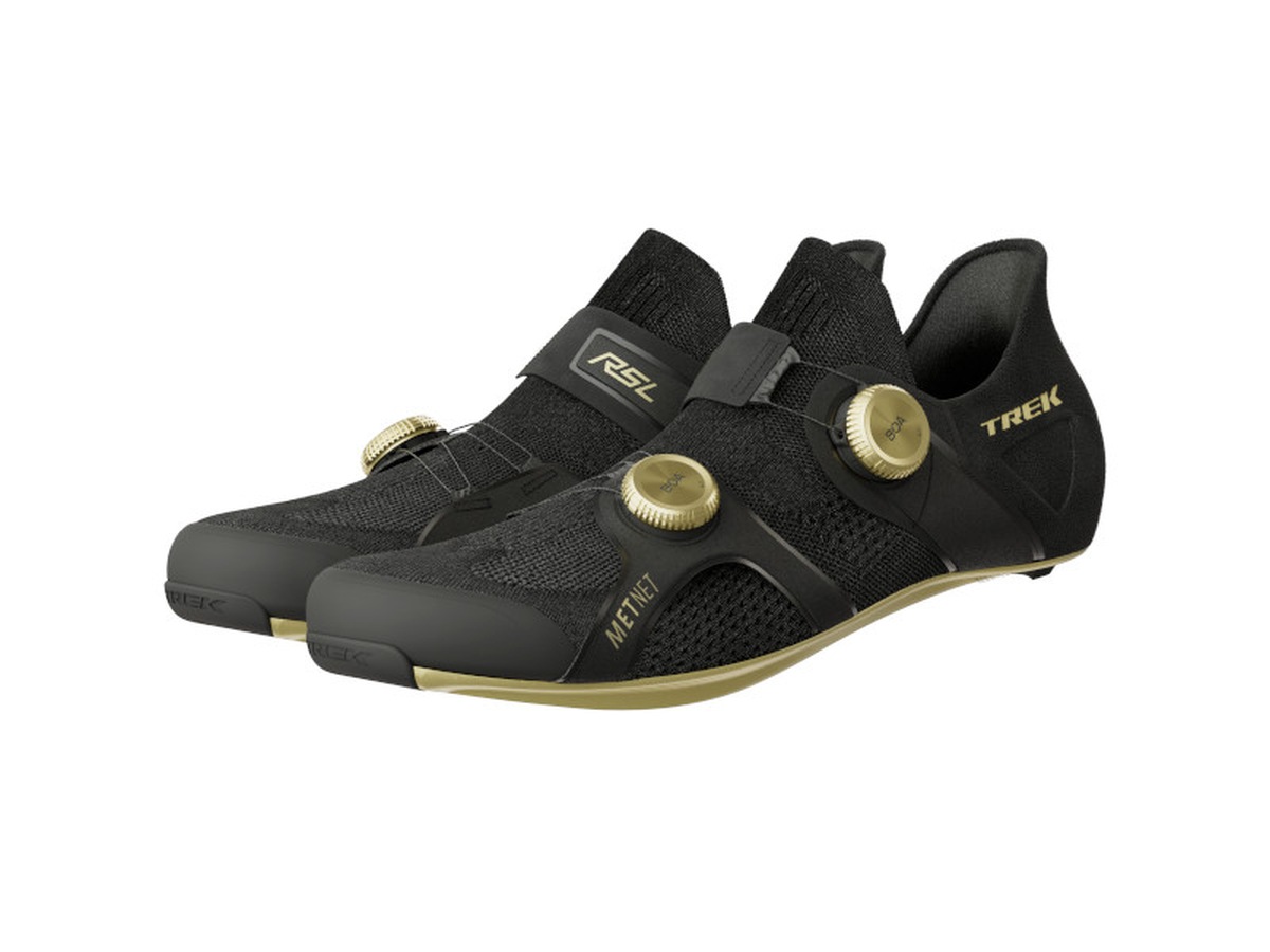 Trek RSL Knit Rennrad Fahrrad Schuhe schwarz/goldfarben 2025