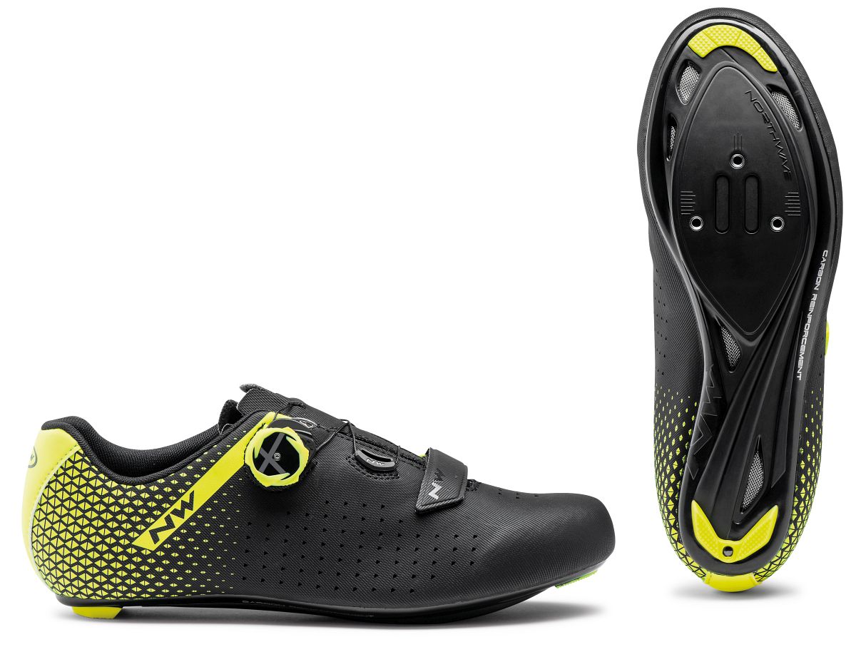 Northwave Core Plus 2 Rennrad Fahrrad Schuhe schwarz/gelb 2025