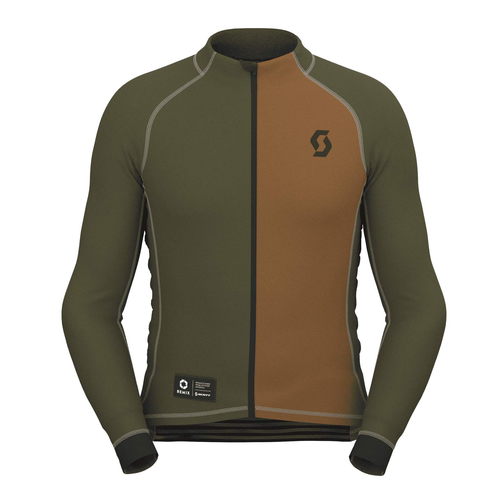 Scott RC Pro Warm Winter Fahrrad Trikot lang bread braun/grün 2026