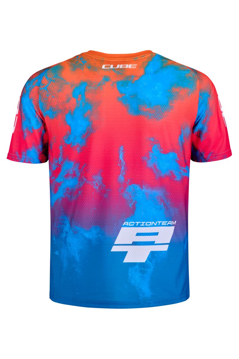 Cube Rookie X Actionteam Kinder Fahrrad Trikot kurz blau/pink 2026