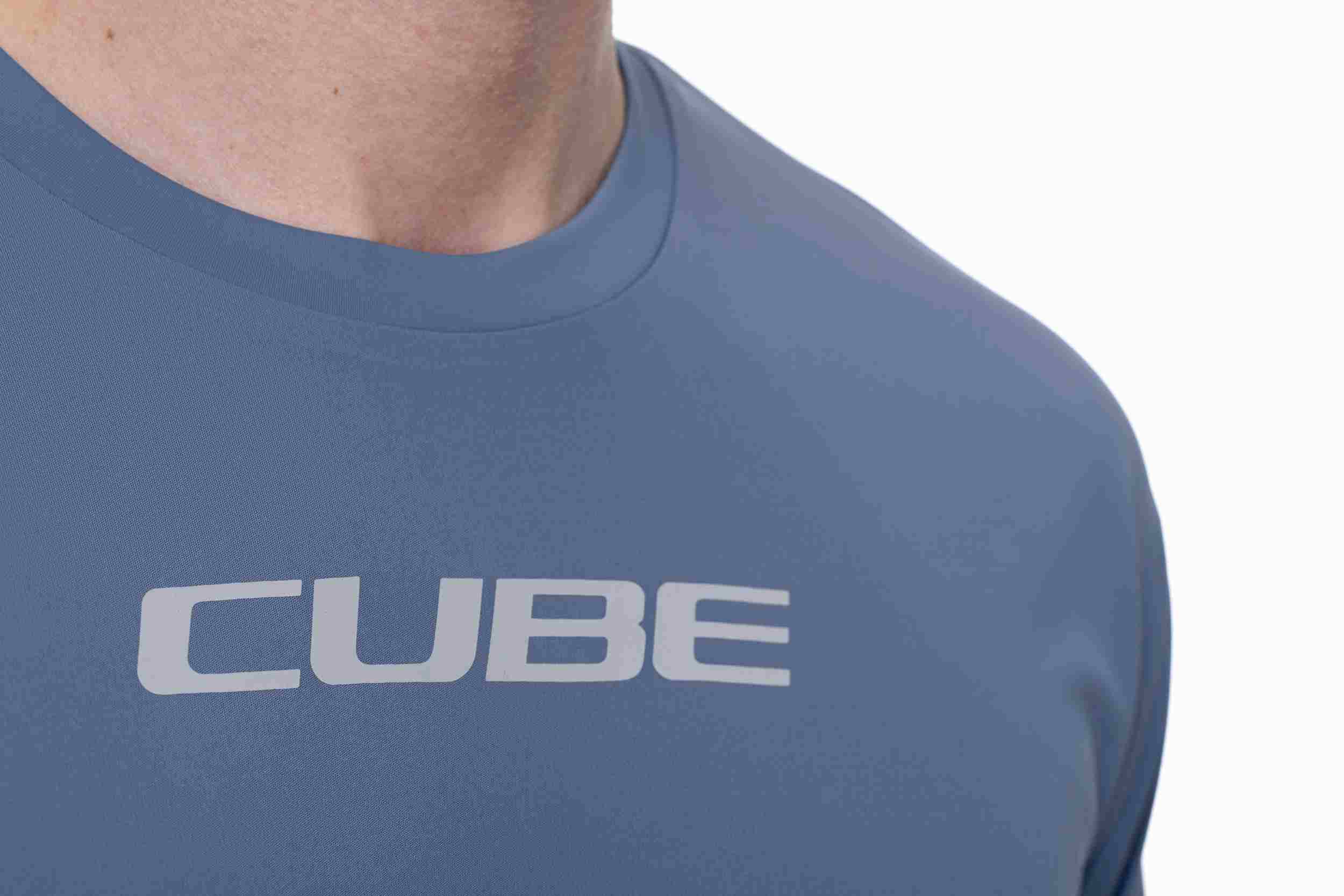 Cube ATX Tech Fahrrad Trikot kurz blau 2026