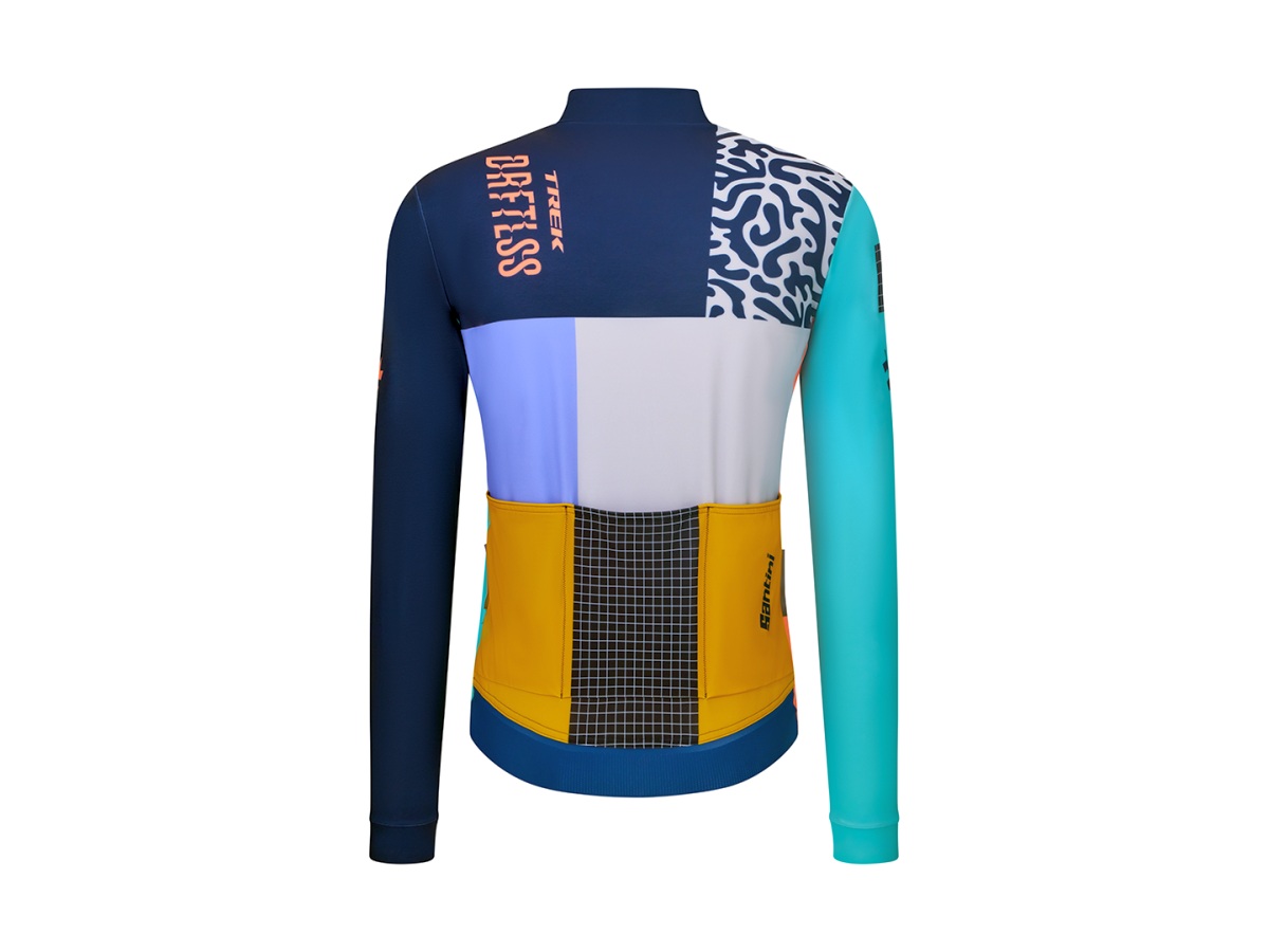 Santini Trek Driftless Rennrad Fahrradtrikot lang blau 2027