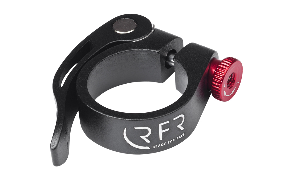 RFR Sattelklemme mit Schnellspanner 31.8mm / 34.9mm schwarz/rot
