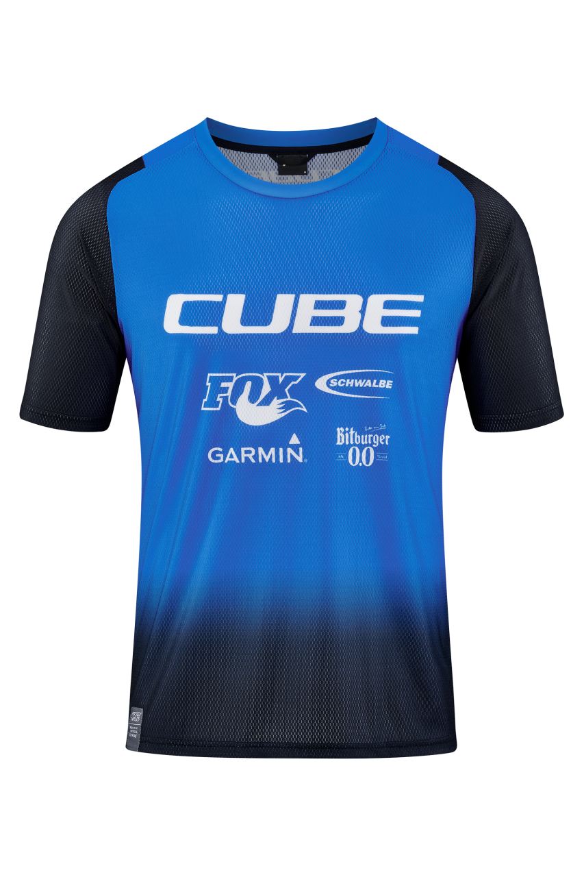 Cube Vertex X Actionteam Fahrrad Trikot kurz schwarz/blau 2026