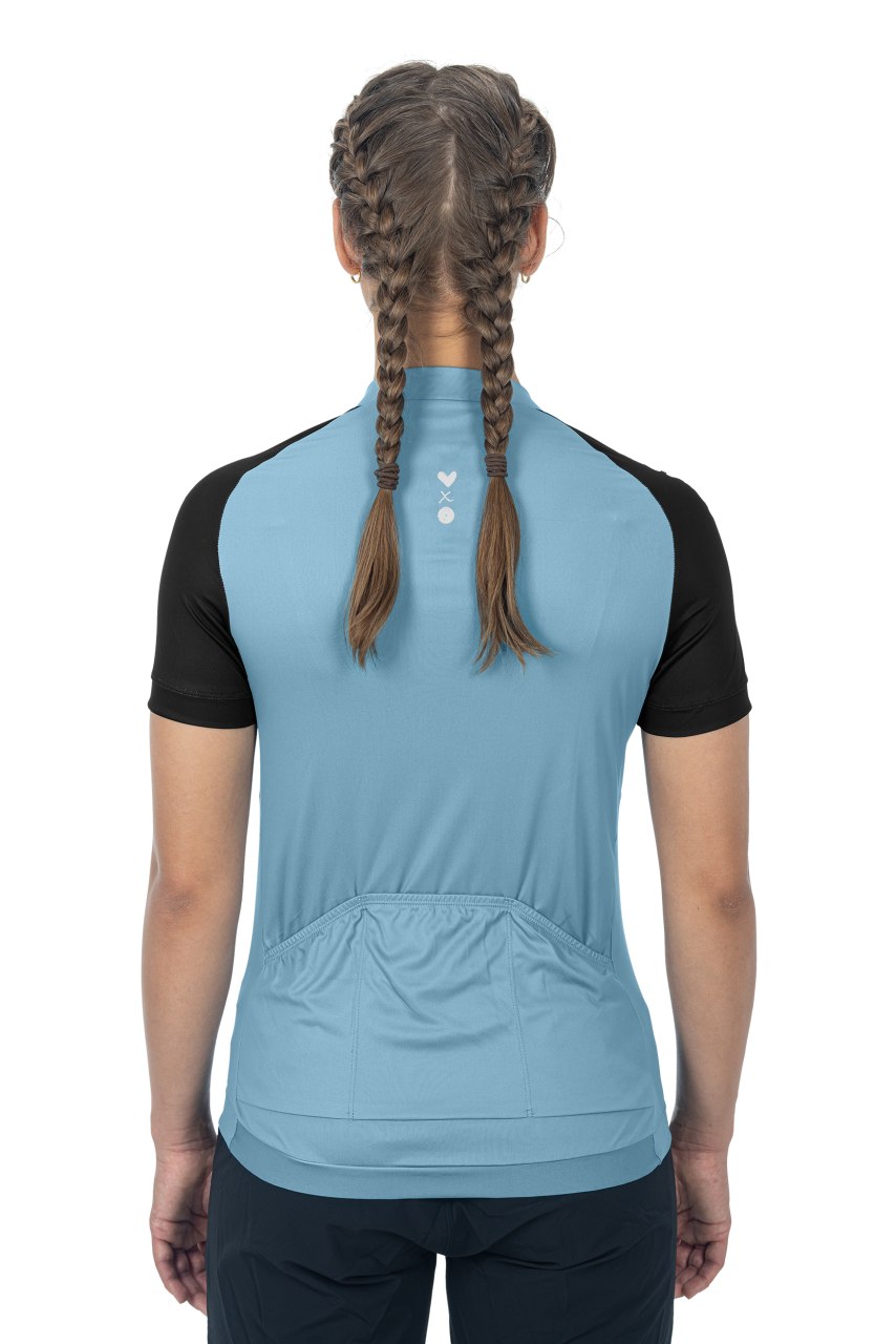 Cube ATX Cmpt Half Zip Damen Fahrrad Trikot kurz blau 2027