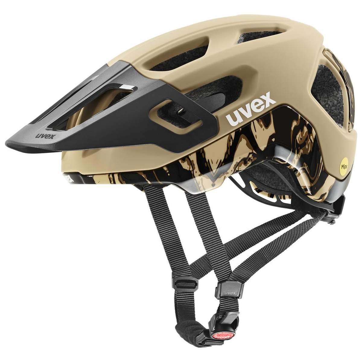 Uvex React MIPS MTB Fahrrad Helm matt desert beige 2026