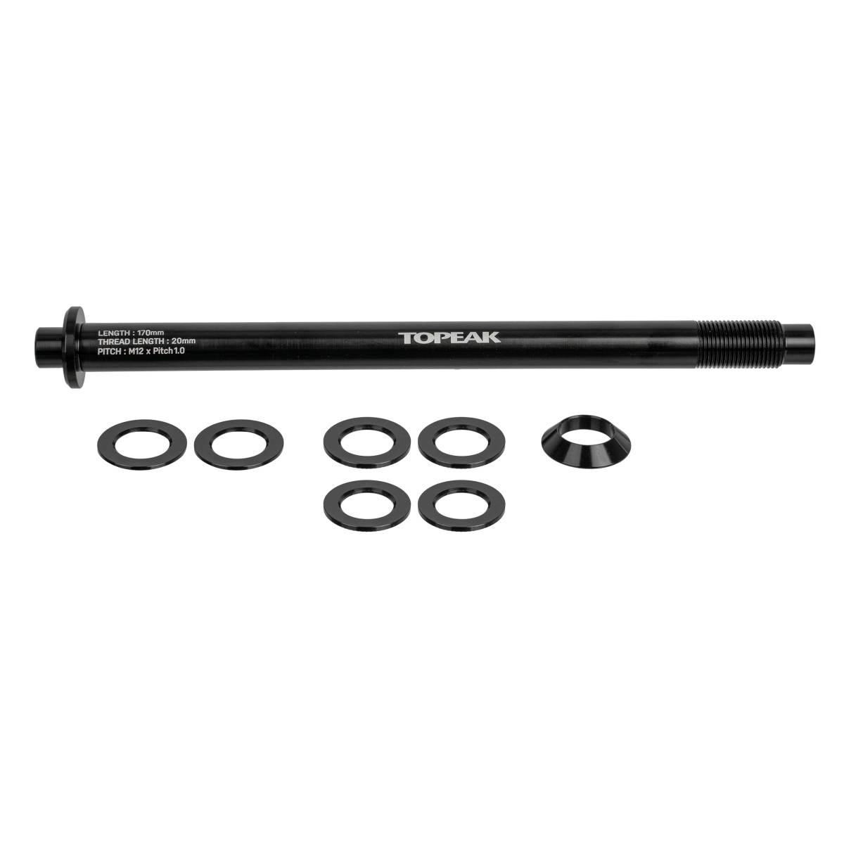 Topeak ZI:RAK Thru-Axle 12 x 1.0mm Steckachse für ZI:RAK Fahrradgepäckträger schwarz