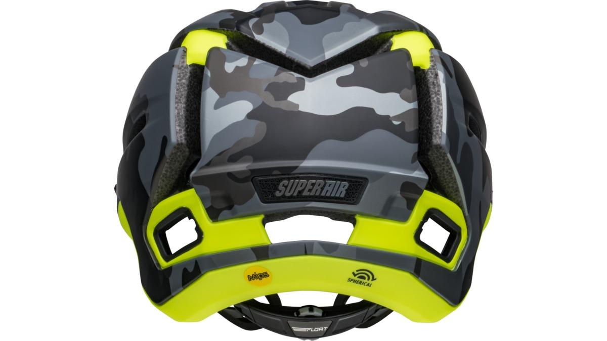 Bell Super Air Spherical MTB Fahrrad Helm matt camo grau/gelb 2025