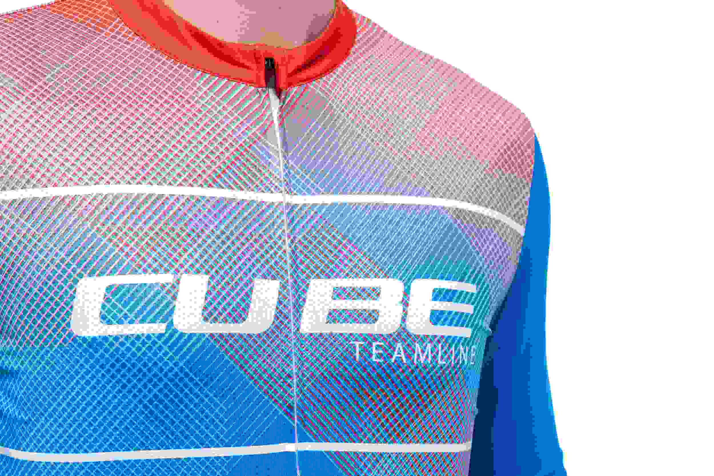 Cube Tea mline cmpt Fahrrad Trikot kurz blau / rot 2027