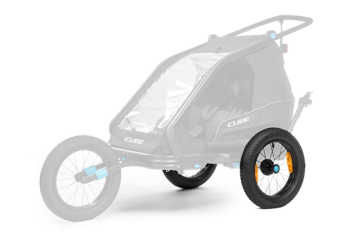 Cube Fat Wheels hinten für Kinder Fahrradanhänger Double schwarz