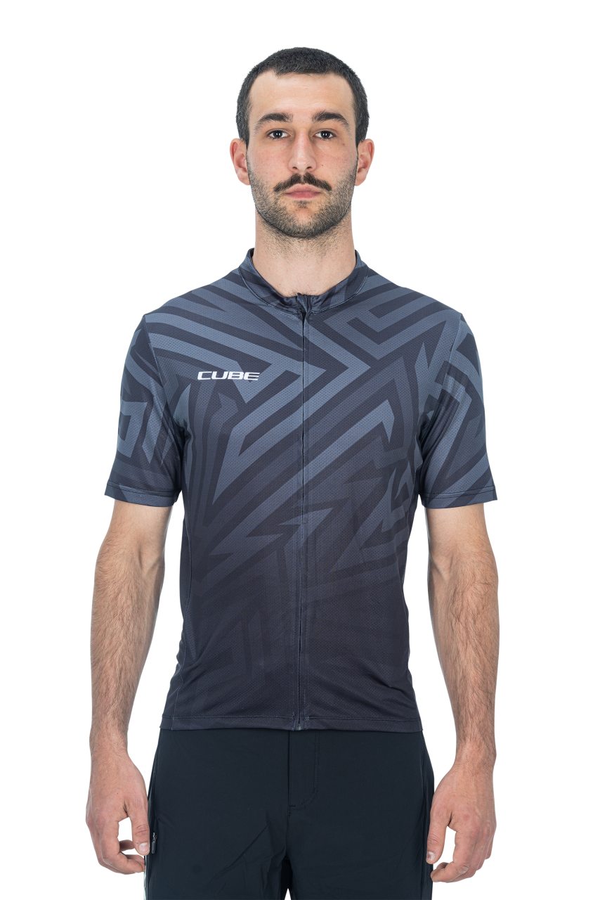 Cube ATX Cmpt Full Zip Fahrrad Trikot kurz schwarz/grau 2027