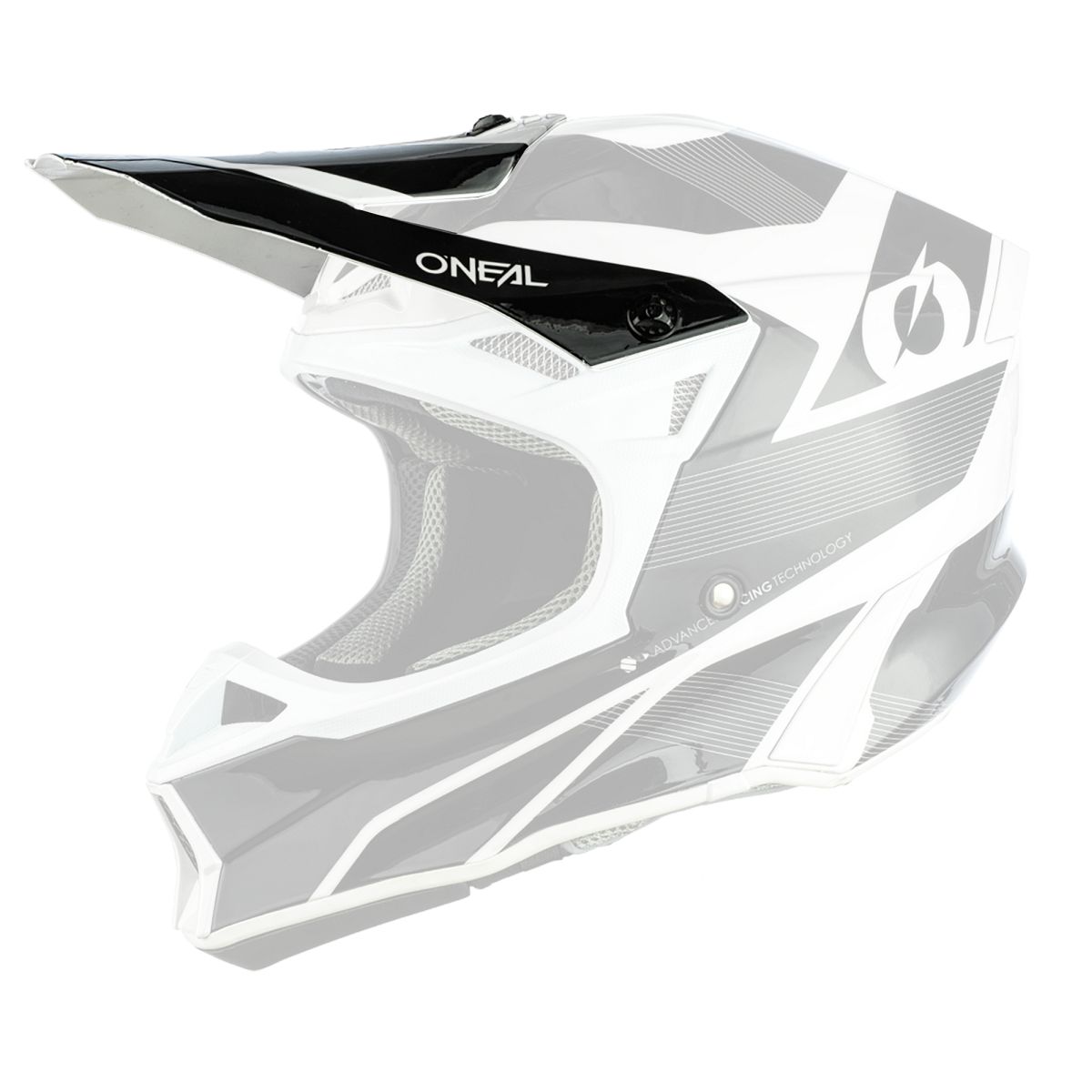 O'neal 10 Series Compact Visor Helm Blende Schirm schwarz/weiß Oneal