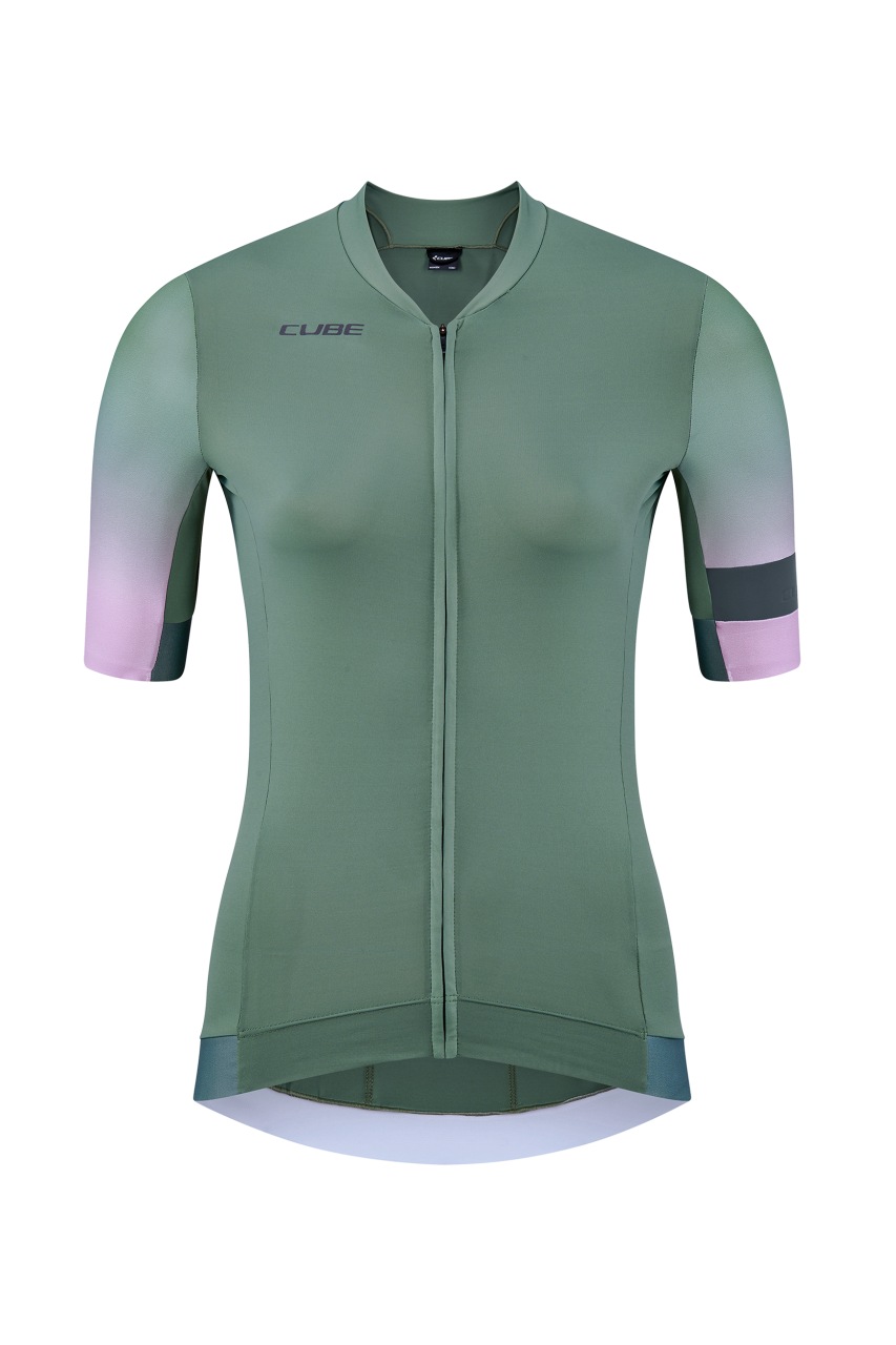 Cube Blackline Fade Damen Fahrrad Trikot kurz grün 2023