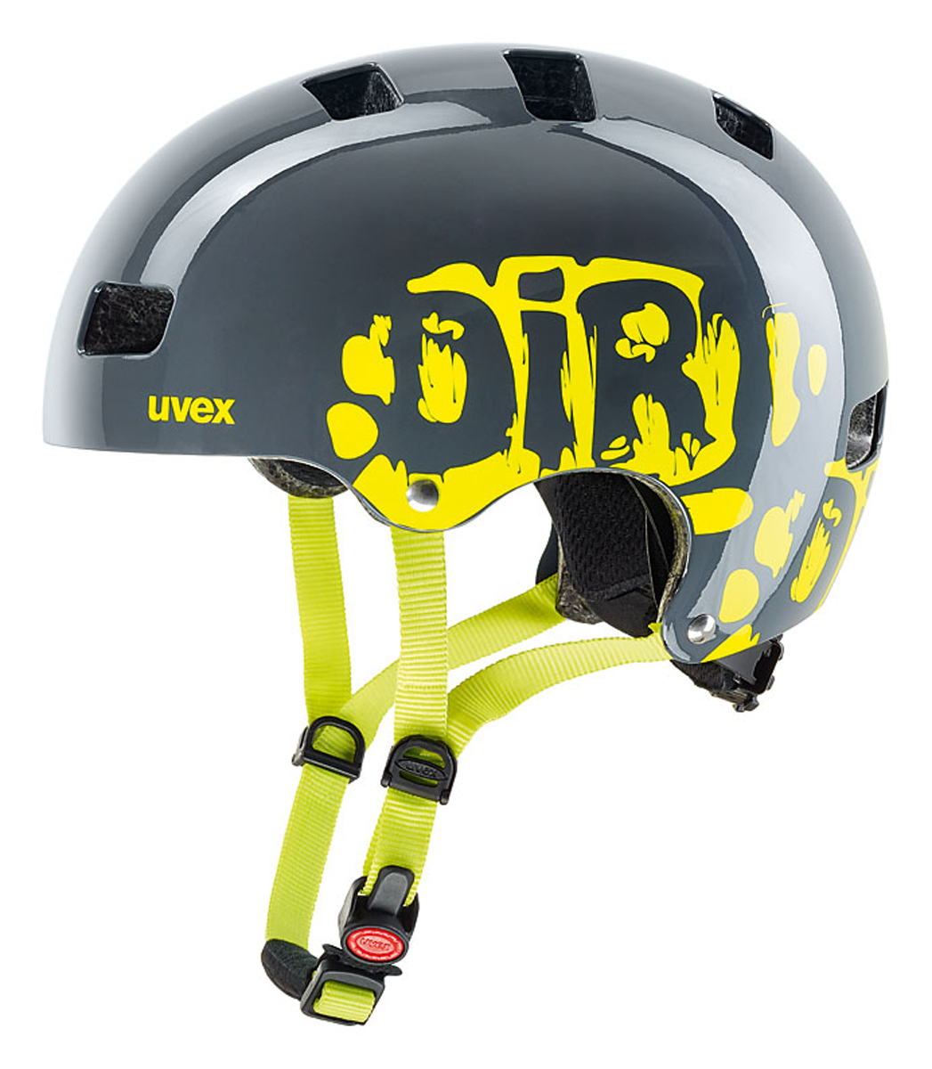 Uvex Kid 3 Kinder Dirtbike Skate Fahrrad Helm grau/gelb 2025