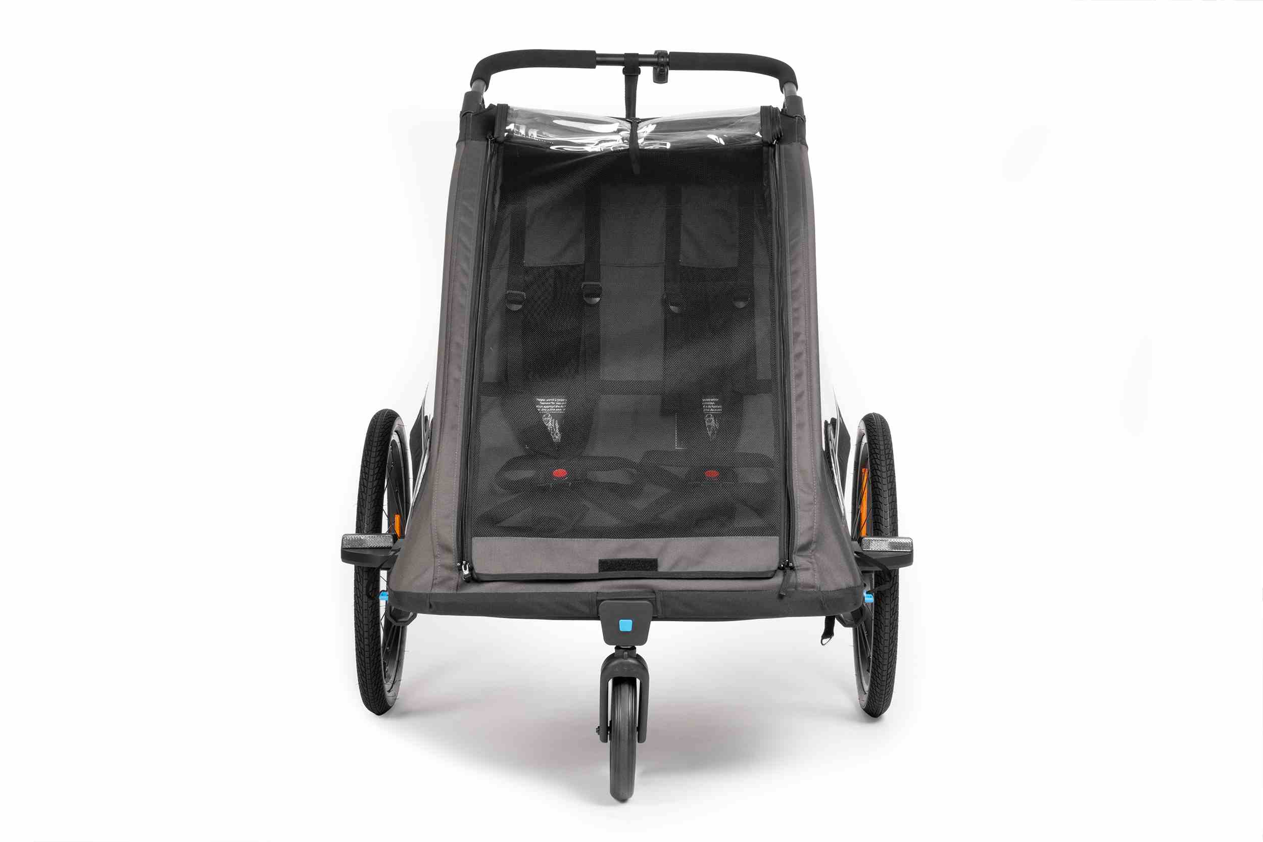 Cube Double Pure Kinder Fahrradanhänger schwarz/grau