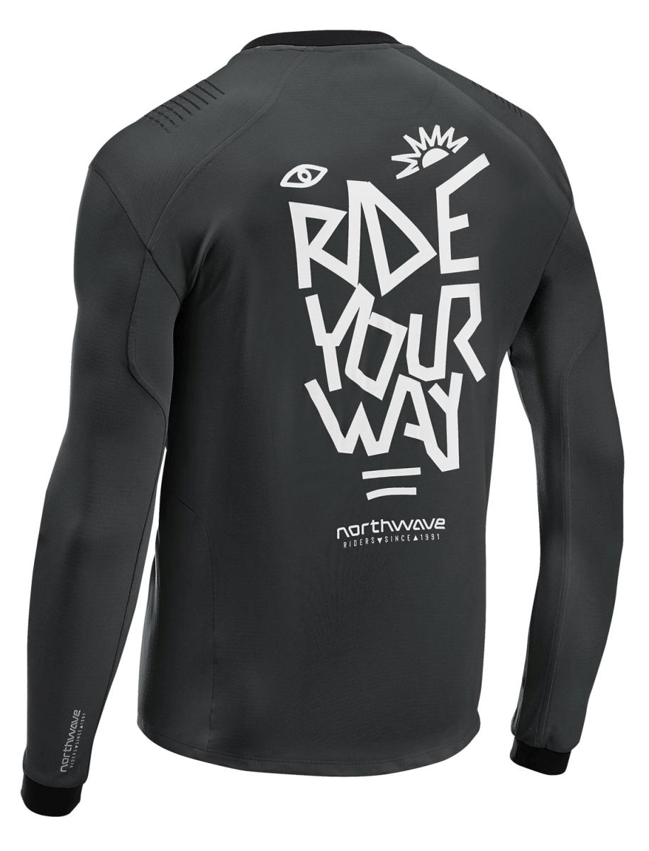 Northwave Sharp Fahrrad Trikot lang schwarz/weiß 2026